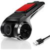 Generico Dash Cam per Android Auto USB DVR 1080P Impermeabile Dashcam Visione Notturna Dash Camera Registrazione Full HD Telecamera per Auto Videocamera 170° Grandangolo Loop Record