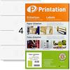 Printation 400 Etichette adesive (210x74mm) stampabili - Printation | 100 fogli A4 con 1x4=4 etichette autoadesive, etichette per indirizzi, etichette VDA Odette - per stampanti laser e inkjet