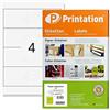 Printation 400 Etichette per dorsi raccoglitori (190x61mm=largo) adesive stampabili | 100 fogli A4 con 1x4=4 etichette autoadesive, etichette per dorsi di cartella corto Printation - per stampanti laser e inkjet