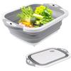 CHARMNAIL Tagliere Multifunzione 3 in 1, Tagliere Pieghevole con Scolapiatti per Lavello, Leggero e Compatto, in Plastica Alimentare Sicuro, per Campeggio e Cucina