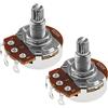 YINETTECH Potenziometri per chitarra B250K con asta divisa da 18 mm, 2 pezzi, per chitarra elettrica, basso, controllo tono, parti del volume