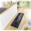 Hanse Home Cook & Clean - Tappeto da cucina con motivo caffè, antiscivolo, facile da pulire, per cucina, corridoio, ingresso, sala da pranzo, 50 x 150 cm
