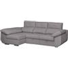SHIITO | Modello Avril - Divano a 3 posti sinistro con Chaiselongue e sedili scorrevoli | Design moderno e sofisticato | 280 x 150 x 100 cm - Colore Cenere