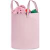 Nukido Cestino per giocattoli, cestino per giocattoli, cestino per la cameretta dei bambini, per vestiti, decorazione della stanza, organizer per biancheria e coperte, spazioso, rosa, 60 cm x 35 cm