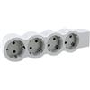 Legrand, Ciabatta elettrica piatta, 4 prese, presa multipla, senza cavo, ultra bianco/grigio, 694575