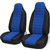 TOYOUN Coprisedili Anteriori per Auto Universali Coppia Coprisedili in Tessuto con Schienale Alto Protezione per Seggiolino Auto per La Maggior Parte delle Auto Van SUV, Blu