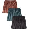 Jveyvth Boxer da Uomo, Boxer da Uomo in Raso, Elastico in Vita, Biancheria Intima, Pantaloni del Pigiama, Chiusura con Bottoni
