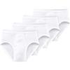 Schiesser Slip da uomo con apertura, a costine sottili, bianco, confezione da 4, Blu (815), M