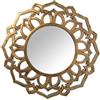 DRW Specchio da parete rotondo in resina a forma di sole Ø60 x 3 cm, INT:ø29 cm (orato)