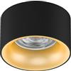 Maclean MCE457 Plafoniera da incasso con attacco GU5.3 MR16 per lampadine LED e alogene fino a 35 W 70 x 40 mm rotondo in alluminio (1 pezzo senza lampadina, Nero/oro)