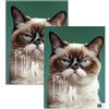 Staufen F*ck it Gatto - 2 blocchi da 80 fogli ciascuno, righe 28 (quadrettato 5 mm con margini), DIN A4, rilegatura a 4 punti, carta 70 g/m²