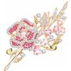 KristLand Fiore Spilla Retro Art Deco Oro Placcato Rose Fiore Spilla Outfits con Pietra di Zirconi Scintillanti Festa di Nozze Regalo di Compleanno per Le Donne