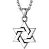 PROSTEEL Collana con ciondolo a forma di stella di David da uomo, Collana Catenina da 55 + 5 cm, regolabile, idea regalo e Acciaio inossidabile.