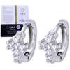 Halukakah Orecchini a Croce Uomo in Moissanite D1,0 ct Totali in Argento 925 Placcato Platino con Certificato, 6 Diamanti Lab-Grown a Griffe, Perfetti per Comunioni, Celebrazioni e Compleanni