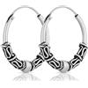 NKlaus Coppia di orecchini Bali Ball Creole 21mm in argento 925 Medieval Gothic 1375