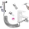 ZQZXD Doccia Bidet Portatile, Bifunzionale Set Doccia Bidet WC In Acciaio Inossidabile, Design a doppio interruttore,Spruzzatore Bidet Con Tubo Retrattile In ABS Da 59 Pollici, Supporto E Deviatore