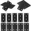SZWLJ 5 piastre piatte da 60 x 38 mm e 5 pezzi da 80 x 40 mm, in acciaio inox, colore nero, perfette per ganci per piastre da parete, supporti per traverse, viti per pavimenti in composito e riparazione di