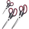 Westmark Set di forbici da 3 pezzi - forbici da cucito (14 cm), forbici universali per la casa (21 cm) e forbici per l'artigianato (25 cm) - acciaio inox/plastica, nero/rosso/argento