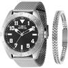 Invicta Specialty Orologio da Uomo in acciaio inossidabile con movimento Quarzo - 45mm, Argento/nero