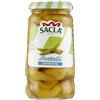 Sacla Saclà, Acetelli, Peperoncini all'Aceto di Vino, Ideali per Aperitivo, Antipasti e Insalate, Vaso Vetro, 280g (140g sgocciolato), Confezione da 12 pezzi