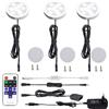 AIBOO LED Luce Sottopensile Cucina Dimmerabile con Telecomando RF Wireless, Illuminazione A LED da Incasso per Armadio, EUR Spina, 3 Luci LED con Display, 12V 6W Under Vetrine(Bianco Freddo 6000K)