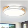 Vikaey Plafoniera LED Soffitto Legno, Moderna Plafoniera led soffitto Bianco,30 CM plafoniere da soffitto In Per Soggiorno Camera Da Cucina Letto Corridoio Bagno Soggiorno Balcone Studio(4000K 24W)