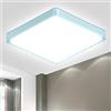 LQWELL® LED Plafoniera, 1.6CM Ultra-Sottile Quadrato Piatto IP44 Lampada da Bagno Impermeabile 18W 6500K 1700LM Moderna per Soggiorno Camera da Letto Cucina Balcone Seminterrato Ufficio, 220 * 16mm