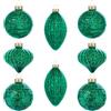 KI Store 8 pezzi palline di natale verde vetro palla di vetro glass ciondoli e pendenti palline ornamento di mercurio deocro natalizio Appendiabiti Decorazioni natalizie Addobbi