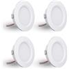 DYKUWEY Set di 4 Faretti led da incasso per cartongesso,12V 3W faretti led soffitto,Faretto LED foro 55mm ultrasottile14mm,IP44 faretto da incasso per cucina bagno,camper (Bianco,Bianco Caldo 3000K)