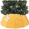 DECO EXPRESS Gonna Albero di Natale, Velluto Copri Base Albero Diverte, Divertimento Collar per Decorazioni Natalizie per Xmas Festa 38x25 cm (D'oro Velluto, Top 38cm/Base 65cm)