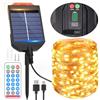 AUOPLUS Luci Solari Esterno con connettore Type-C, 30m 300 LED Catena Luminosa Esterno Solare con 13 modalità, telecomando e timer, luci da esterno giardino solari impermeabile IP65 per il giardino e le feste