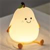 Entonic Pears Luce Notturna per Bambini, Lampada Notturna in Silicone Morbido a Forma di Pera, 7 Colori 3 Luci Notturne LED Dimmerabili per Decorazione Cameretta, Lampada Notturna Ricaricabile per Camera da