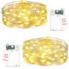 Flaspar 2 Pezzi Stringa Luci Led a Batteria con Timer, 2M 20 LED Rame filo Catene Luminose Lucine Natale Impermeabile, per Interni e Esterni, Feste, Giardino, Halloween, Natale Decorative(Bianco Caldo)