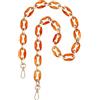 GORGECRAFT Tracolla per Borsa A Catena in Resina da 87.4cm Ovale in Acrilico Arancione Scuro Prolunga per Manico per Borsa Catene di Ricambio con Anello A Molla in Lega d'oro per Borse A Tracolla