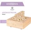 Baldini Aromastream Wood con sfere di legno, diffusore naturale senza acqua e calore, per oli essenziali, design elegante in legno, con luce d'atmosfera a LED
