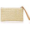 COOKOOKY GUARDER Pochette da donna in paglia con cerniera, stile bohémien, da donna, estiva, spiaggia, mare, borsetta in paglia