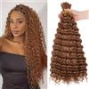 LPARMJIT Deep Wave Bulk hair for Braiding 18 inch 2 Bundles/Pack No Weft for Braiding Wavy Synthetic Braiding Hair Extensions for Boho Braids