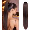 Gairyan 60cm Coda Finta Capelli Extension Lisci con Pinza Posticci per Capelli Sintetici Extension Coda Capelli Lunghi Clip Coda di Cavallo Claw Ponytail Naturale per Donna, Marrone & Auburn Scuro