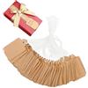 MOVKZACV 200 etichette regalo in carta kraft, 3 x 4,8 cm, etichette in carta kraft, etichette per prezzi, etichette con filo per vestiti, gioielli, display