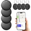 Carehabi Air Tracker Tags Smart Tag (Solo iOS) Bluetooth Trova Oggetti per Chiavi, Bagagli, Portafogli, Veicoli, 4 Pezzi Nero