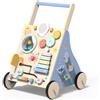 Itslife Girello per Bambini di Legno, Oceano Carrello Primi Passi Legno con 8 Giochi Interattivi, Giocattoli Bambino 1 Anno, Primi Passi per Bambini, Baby Walker Baby Walker Regali di Natale e Compleanno