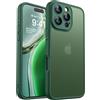 CANSHN Cover Opaca per iPhone 16 Pro Max(6,9 Pollici), [Protezione Completa Della Fotocamera] Custodia Traslucida Opaca Protettiva Sottile Antiurto, Verde Profondo