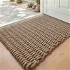 DEXI Zerbino Ingresso Antiscivolo in Juta 60 x 90 cm, Tappeto Porta Interno in Fibra Naturale, Zerbini Cattura Sporco e Decorativo per Entrata di Casa, Marrone