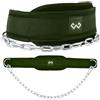 ZEMBSOYA Cintura dip con catena per sollevamento pesi, cintura per trazioni, palestra, cintura per sollevamento pesi per powerlifting, squat, bodybuilding, allenamento, comodo supporto (verde militare)