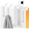 MDCASA ganci per il retro della porta in diversi colori - 4 pezzi - Gancio appendiabiti sopra porta - Porta asciugamani - Appendiabiti da porta - Ganci da bagno - 100 mm x 15 mm x 42 mm, Bianco
