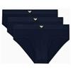Emporio Armani Slip da Uomo Essential Logolabel, Confezione da 3, Blu, XXL