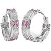 Sanico Bjt413 Orecchini Ring/cristalli Bianchi 19mm Stainless Steel