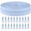 Sawoake Cerniere a Spirale in Nylon #3 al Metro Sfuse 9,14 Metri con 20 Cursori per Cerniera per Cucito Fai-da-Te Sartoria Artigianato Borse Indumenti Tessuti per la Casa…(Azzurro)