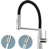 Baollansa rubinetto lavello cucina, kitchen faucet con beccuccio flessibile, miscelatore cucina in silicone tube, girevole a 360°, rubinetto cucina acciaio inox con due funzioni (spazzolato)
