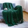 LumiSyne Coperta a Maglia Sfrangiata Tinta Unita Plaid Calda Coperte In Maglia Copriletto a Maglia Coperta Da Tiro Adatto Per Letto o Divano 130x170cm